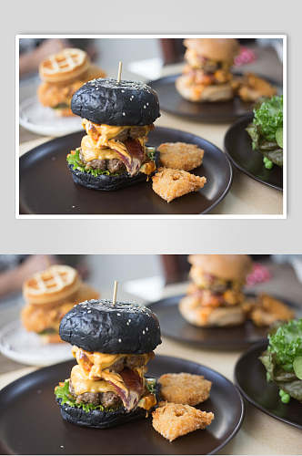 鸡排餐饮汉堡美味效果图食物图片