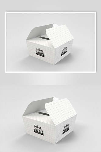 白色打开的食品包装盒设计样机