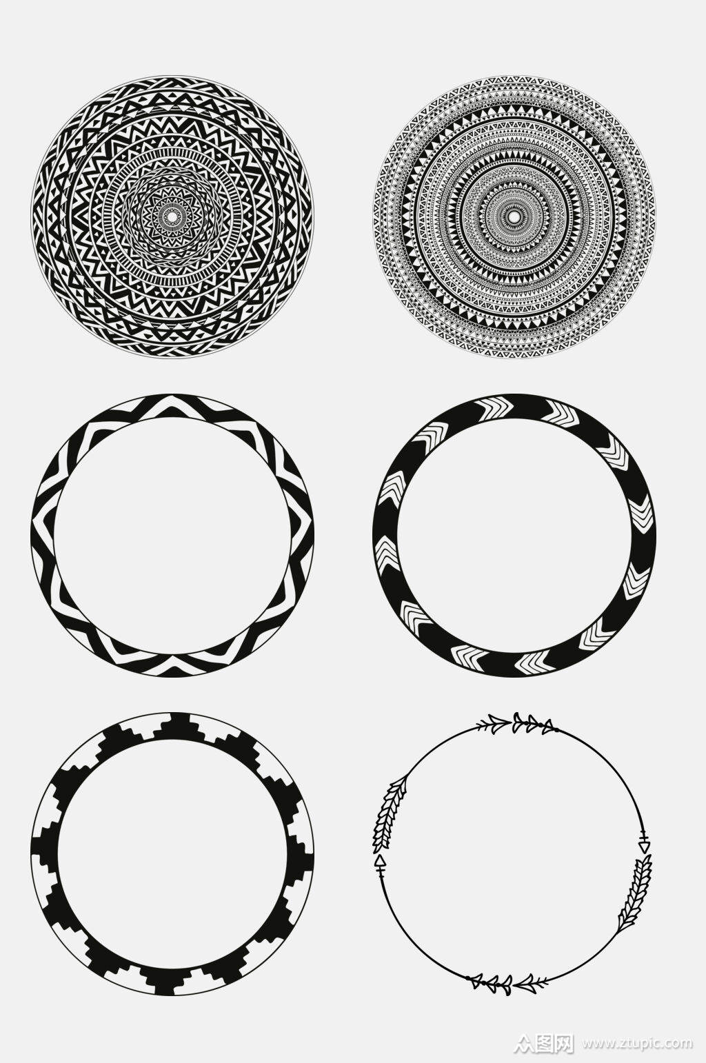 唯美三角简约黑色圆圈徽章免抠素材素材