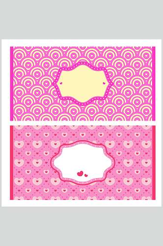 爱心粉色欧式花纹包装图案矢量素材