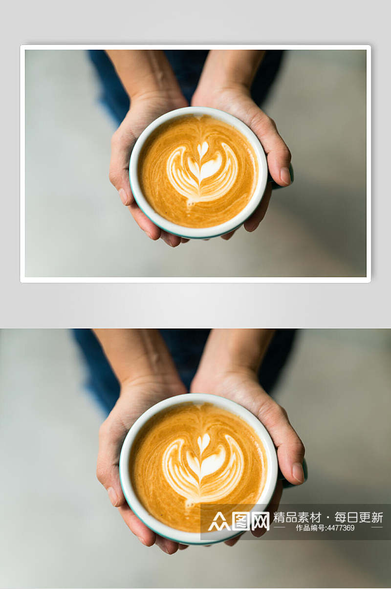 简约爱心咖啡拉花图案图片素材