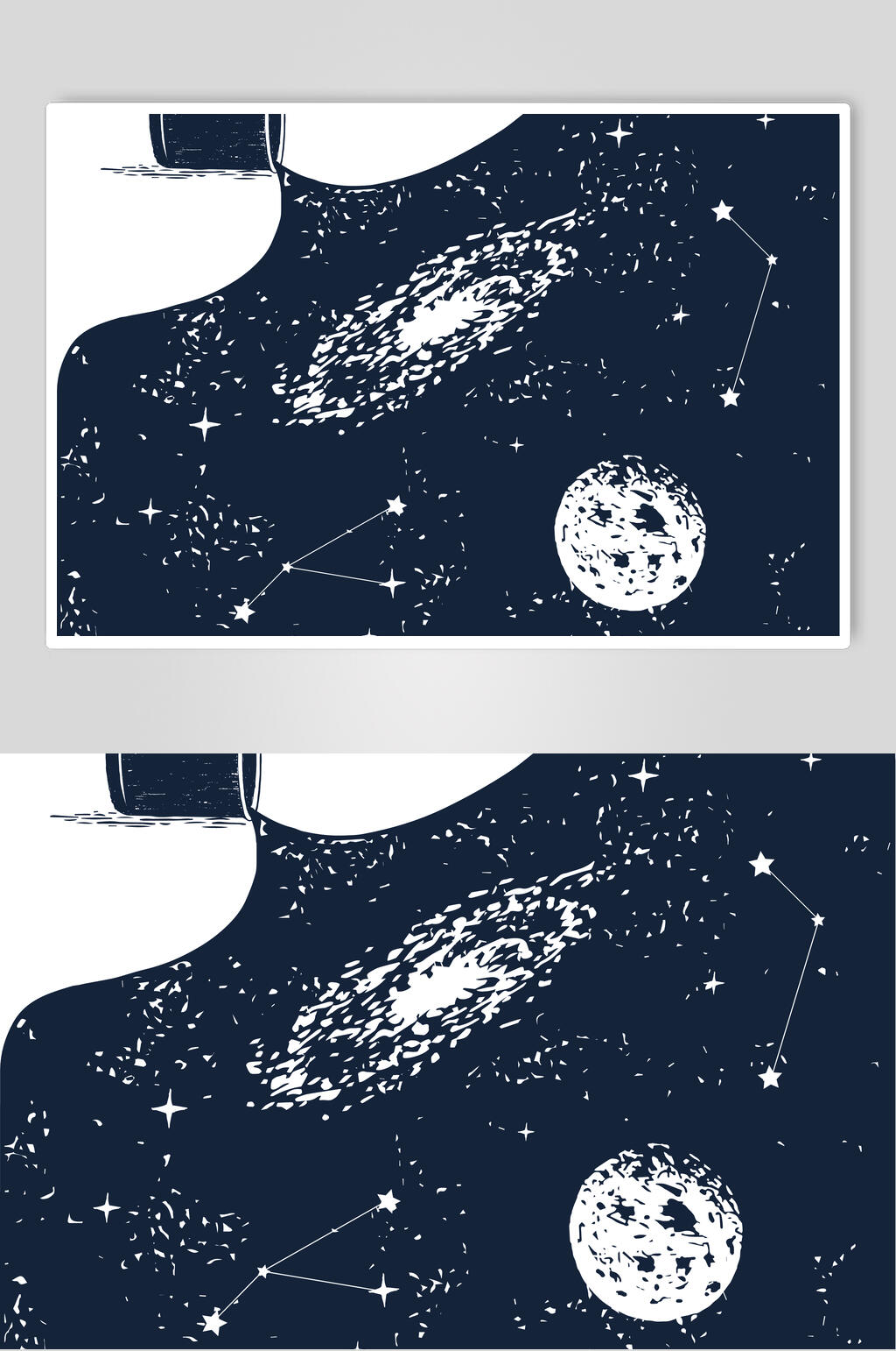 点线星星深蓝北欧星座图案矢量素材素材