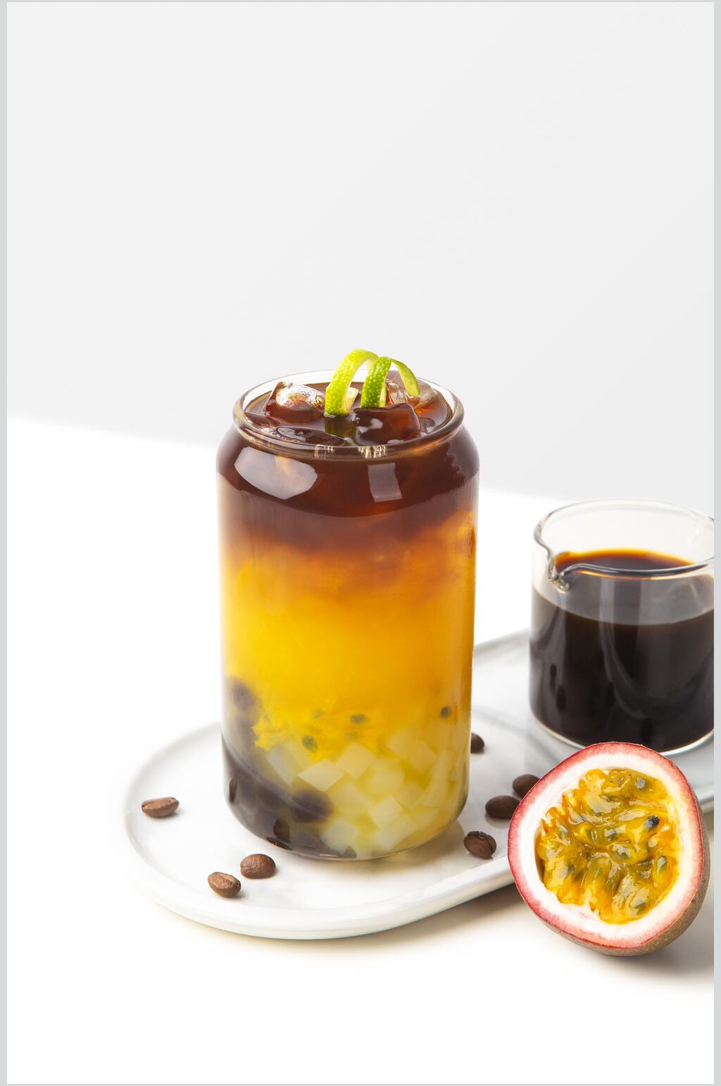 百香果奶茶甜品饮料图片素材