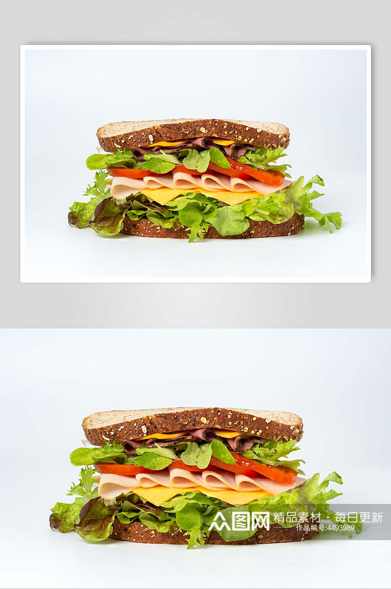 白底汉堡食物高清图片素材