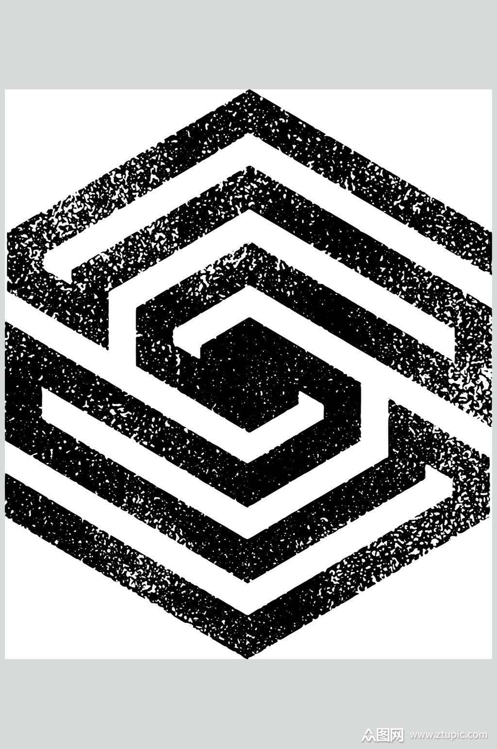 颗粒黑色手绘简约几何图形矢量素材素材