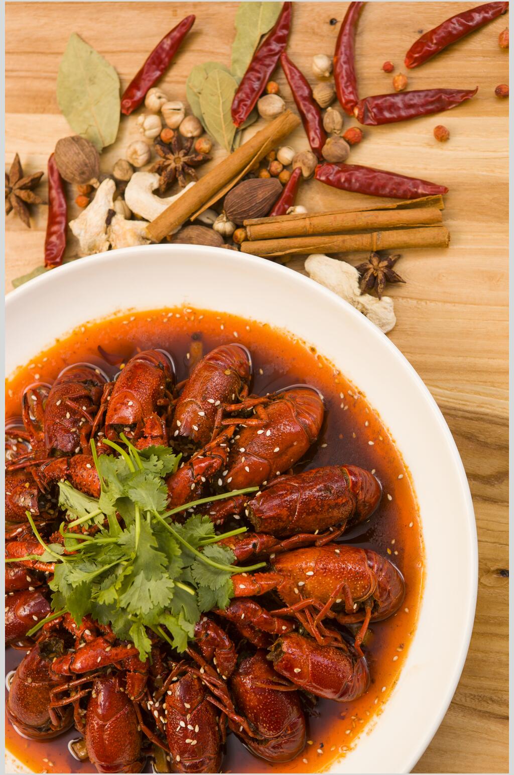 香辣美味红色小龙虾高清图片素材