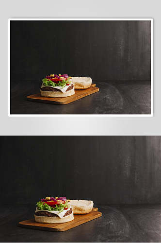 简洁餐饮汉堡美味效果图高清图片