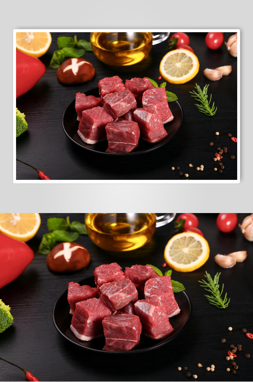 美味牛肉粒西餐炭烤牛排图片素材
