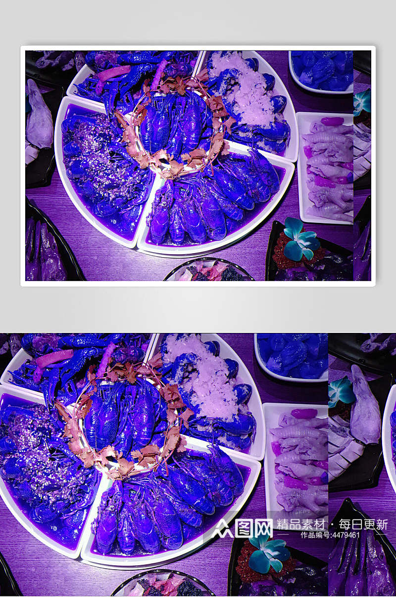 蓝色麻辣小龙虾摄影图素材