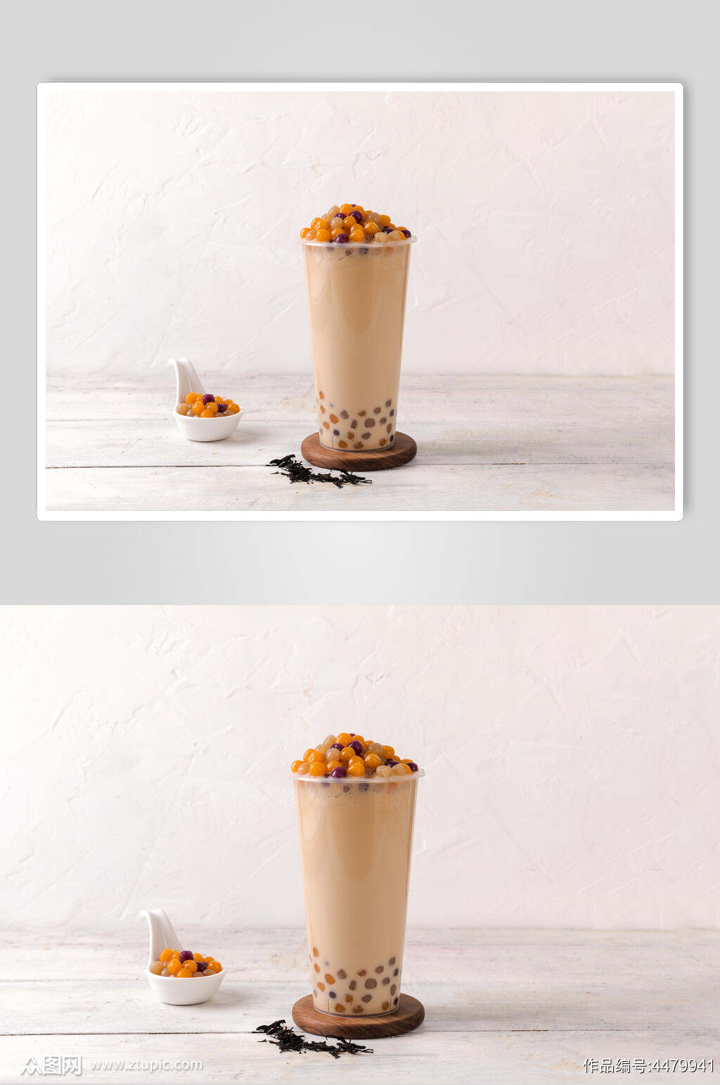 招牌奶茶芋圆甜品摄影图素材