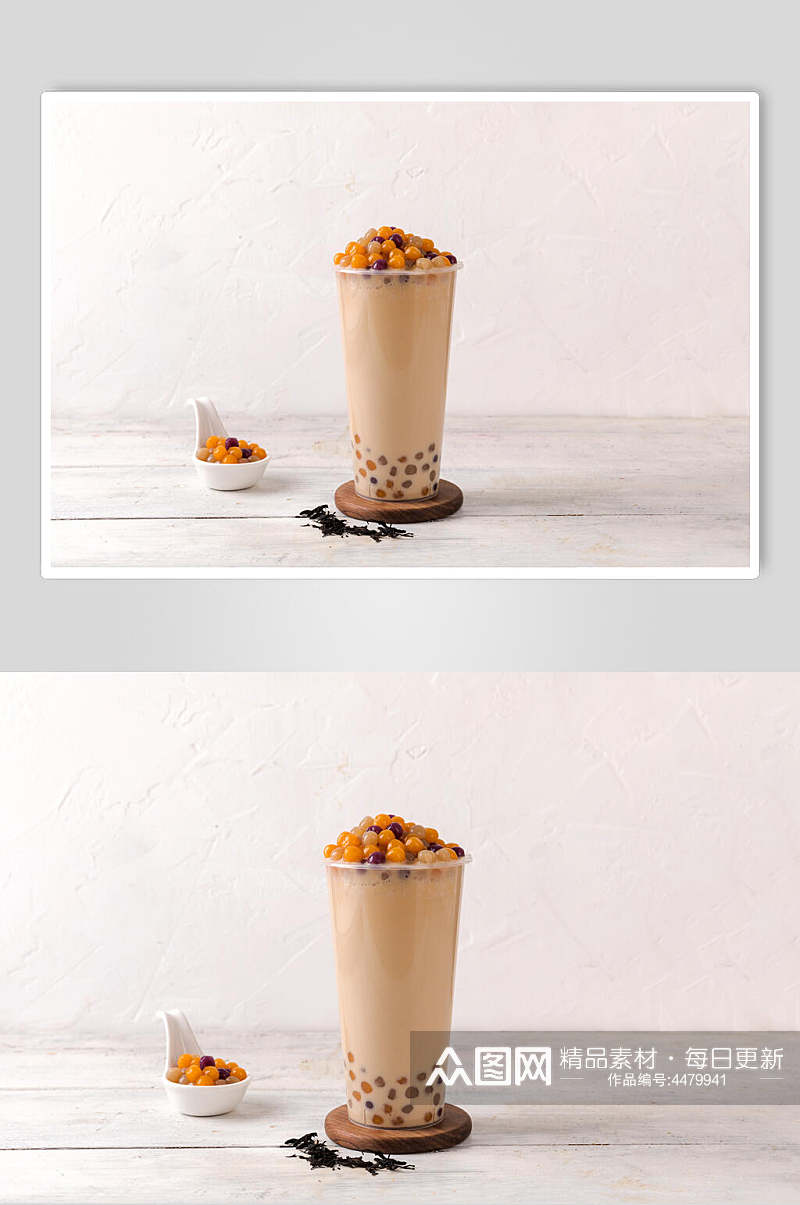 招牌奶茶芋圆甜品摄影图素材