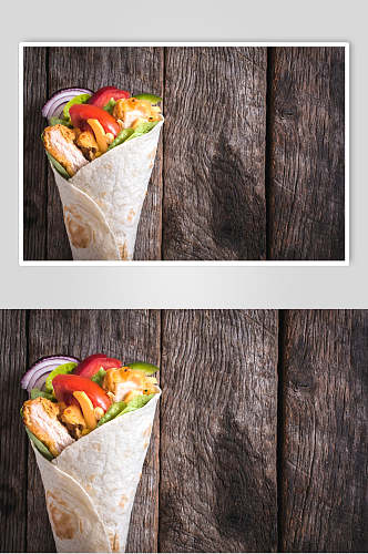 鸡肉卷餐饮汉堡美味效果图食物图片
