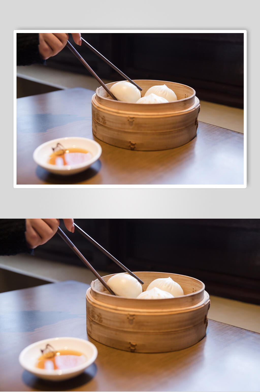 飘香精品小笼包早茶摄影图素材