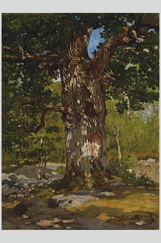 水彩参天大树艺术美术画图片