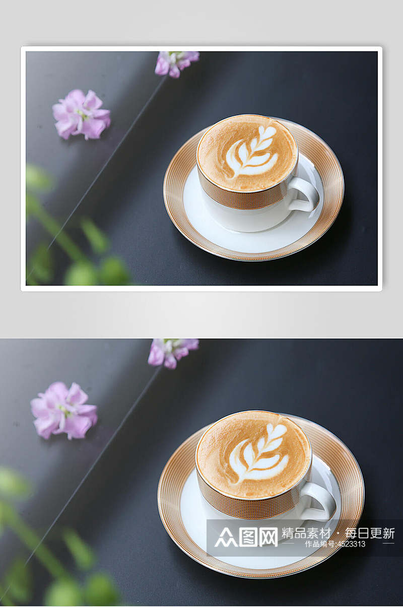 好喝咖啡拉花图案图片素材