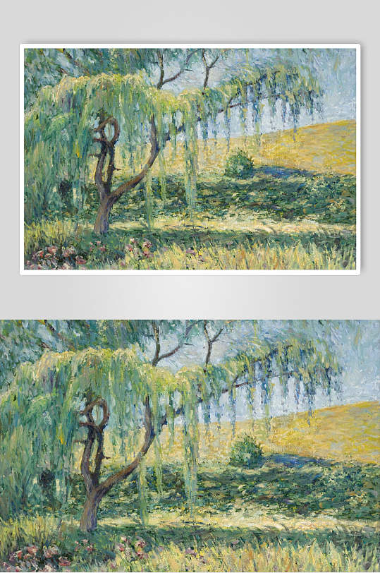 柳树艺术美术画图片