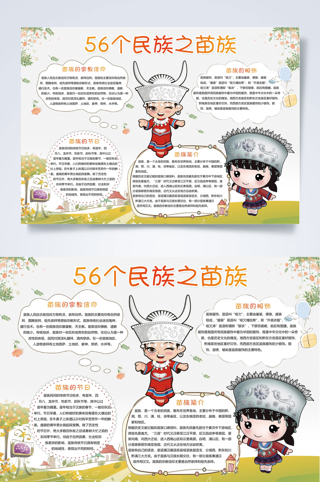 五十六个民族之苗族小报WORD素材
