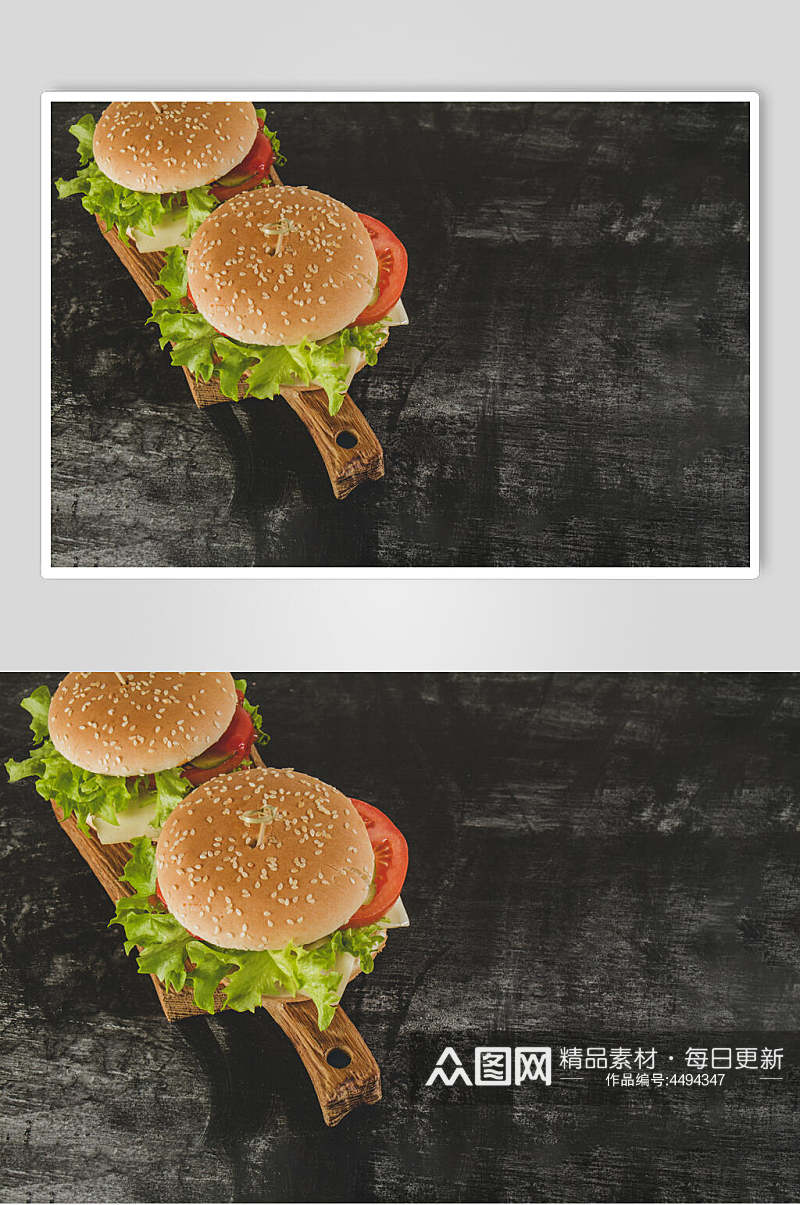 招牌餐饮汉堡美味效果图图片素材