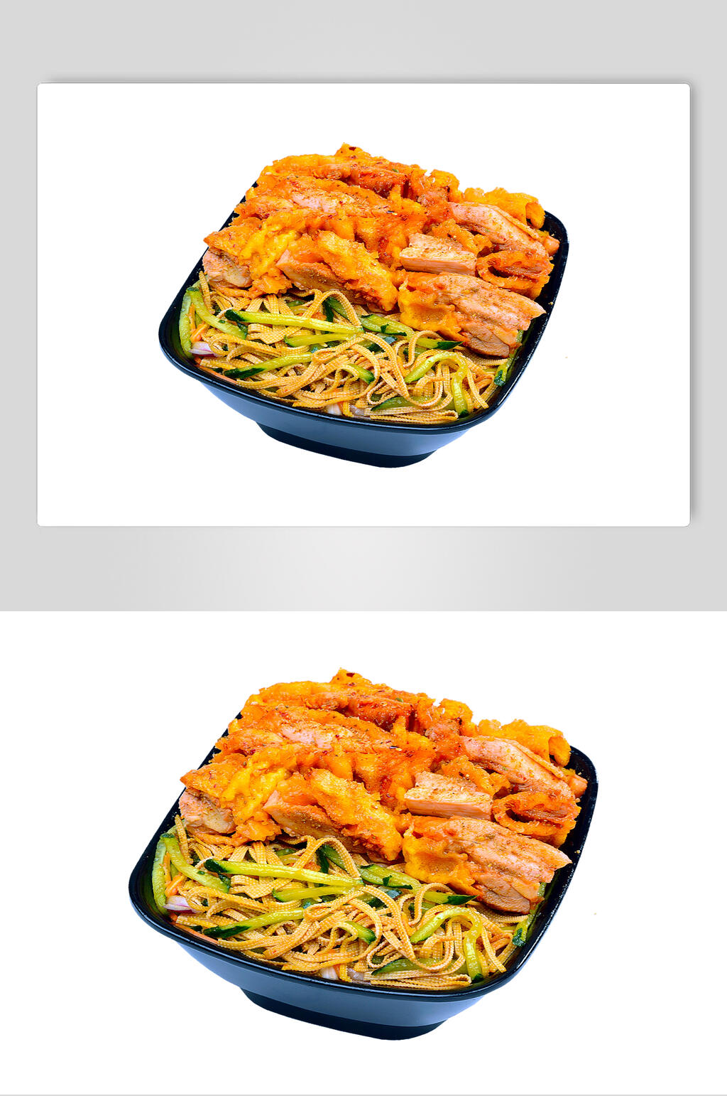 孜然脆皮鸡饭摄影图片素材