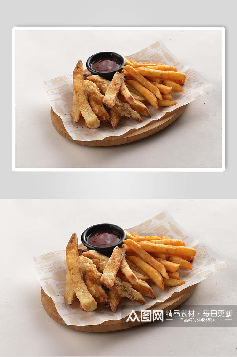 薯条蘸料油炸小吃图片素材