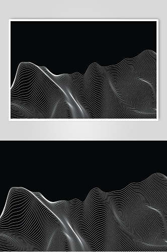 线条黑色手绘抽象几何纹理矢量素材