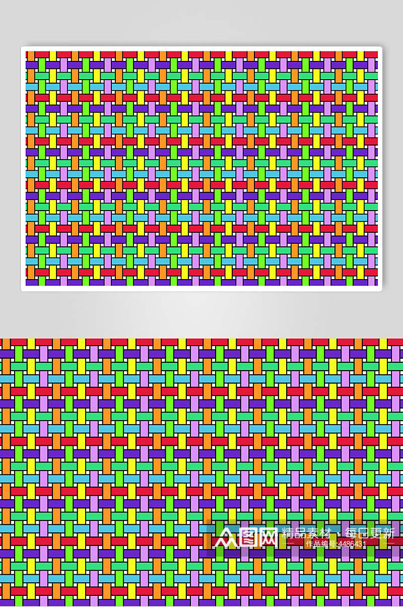 方形色块简约彩色格子图案矢量素材素材
