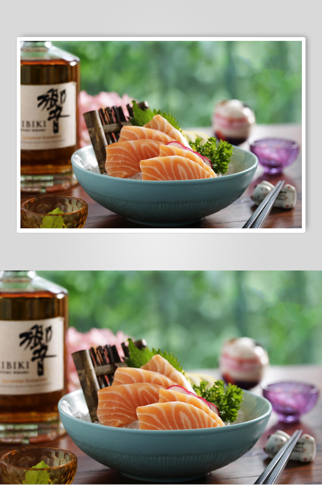 生鱼片红酒日料寿司实拍图片素材