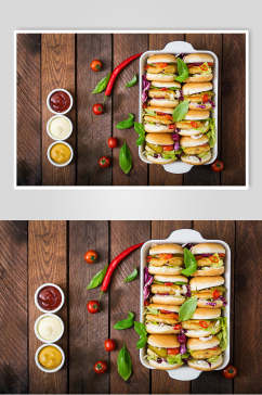 招牌餐饮汉堡美味效果图食物图片