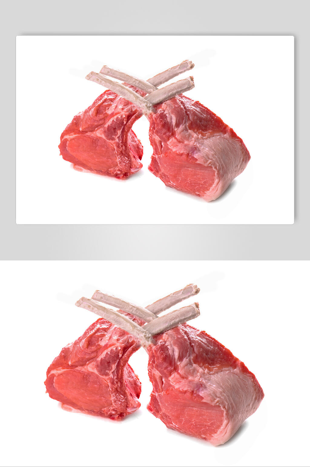 白底新鲜羊肉羊排图片素材