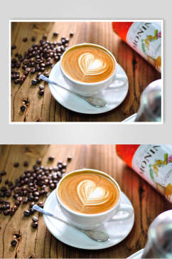 简约咖啡豆咖啡拉花图案图片