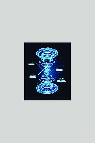 蓝色科技数据图矢量素材