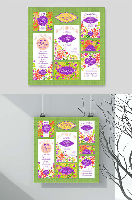 紫色时尚欧式花纹包装图案矢量素材