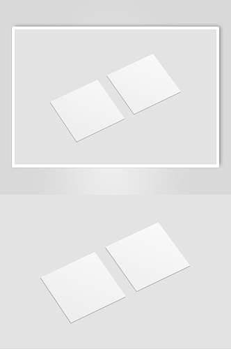正方形灰白色白色名片展示样机