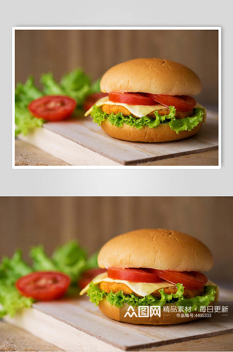 西红柿餐饮汉堡美味效果图食品图片素材