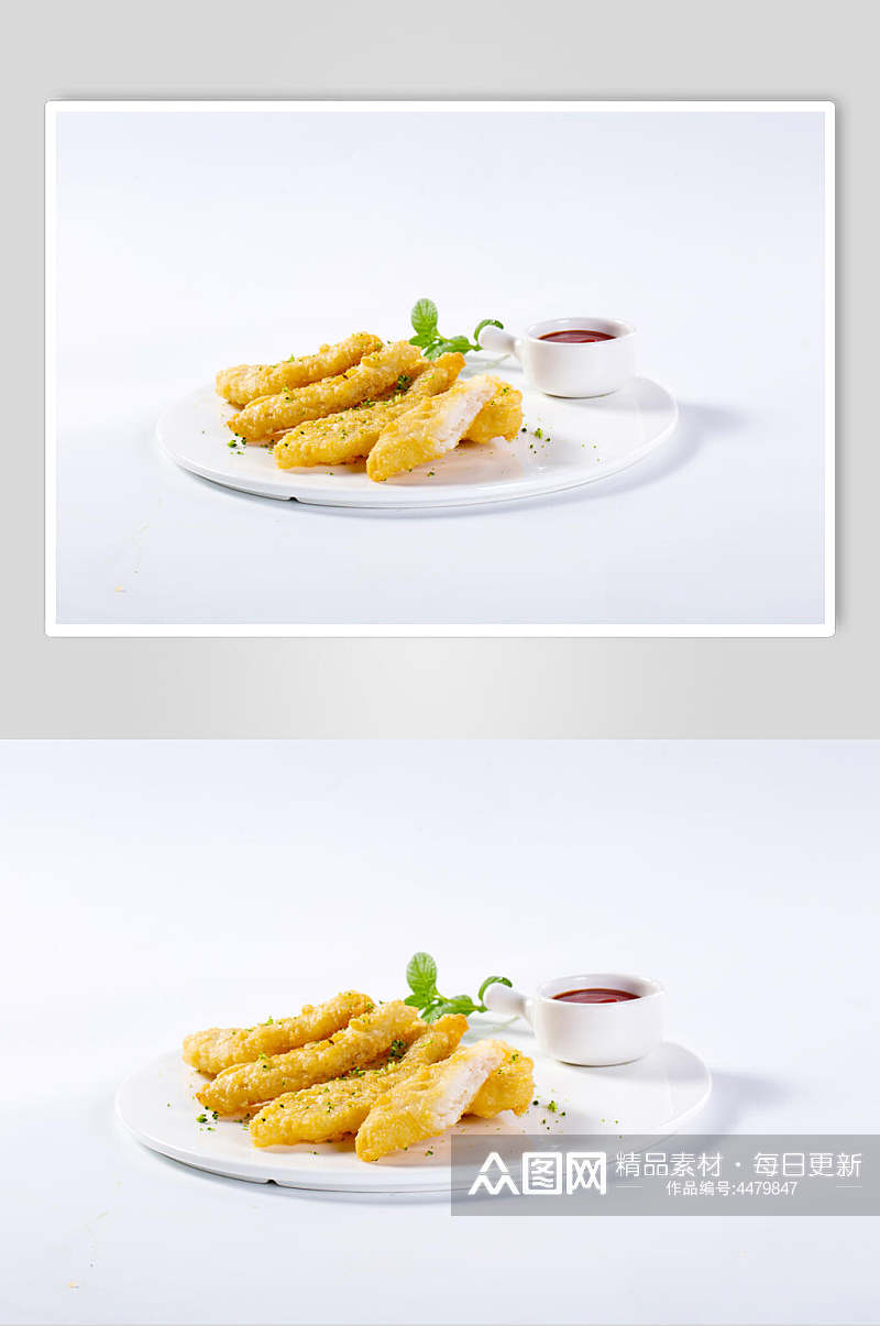 清新鸡排小吃炸品摄影图片素材