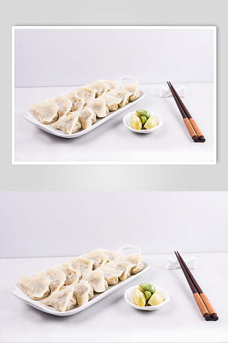 清新饺子餐饮摄影图