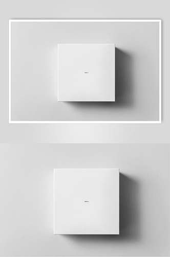 白色正方形简约鞋盒纸盒样机