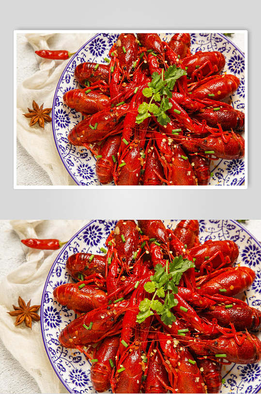 健康美味麻辣小龙虾餐饮海鲜摄影图