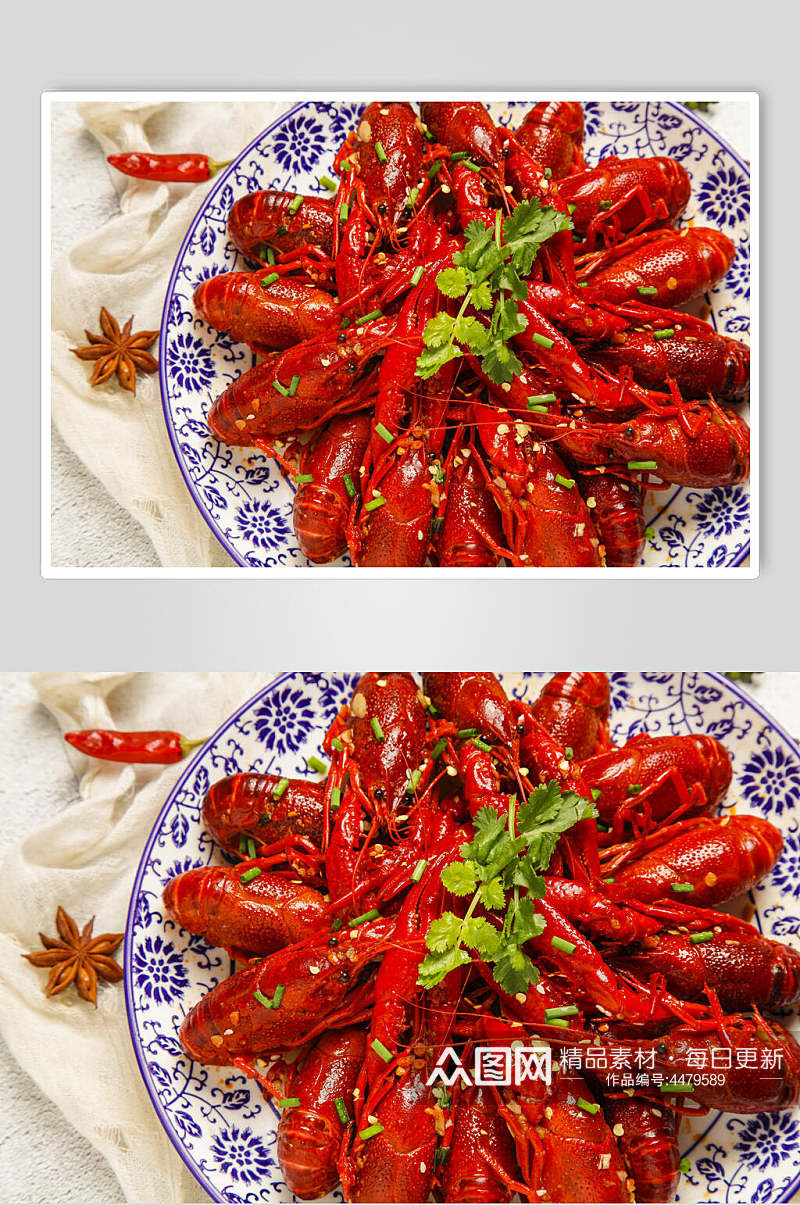 健康美味麻辣小龙虾餐饮海鲜摄影图素材