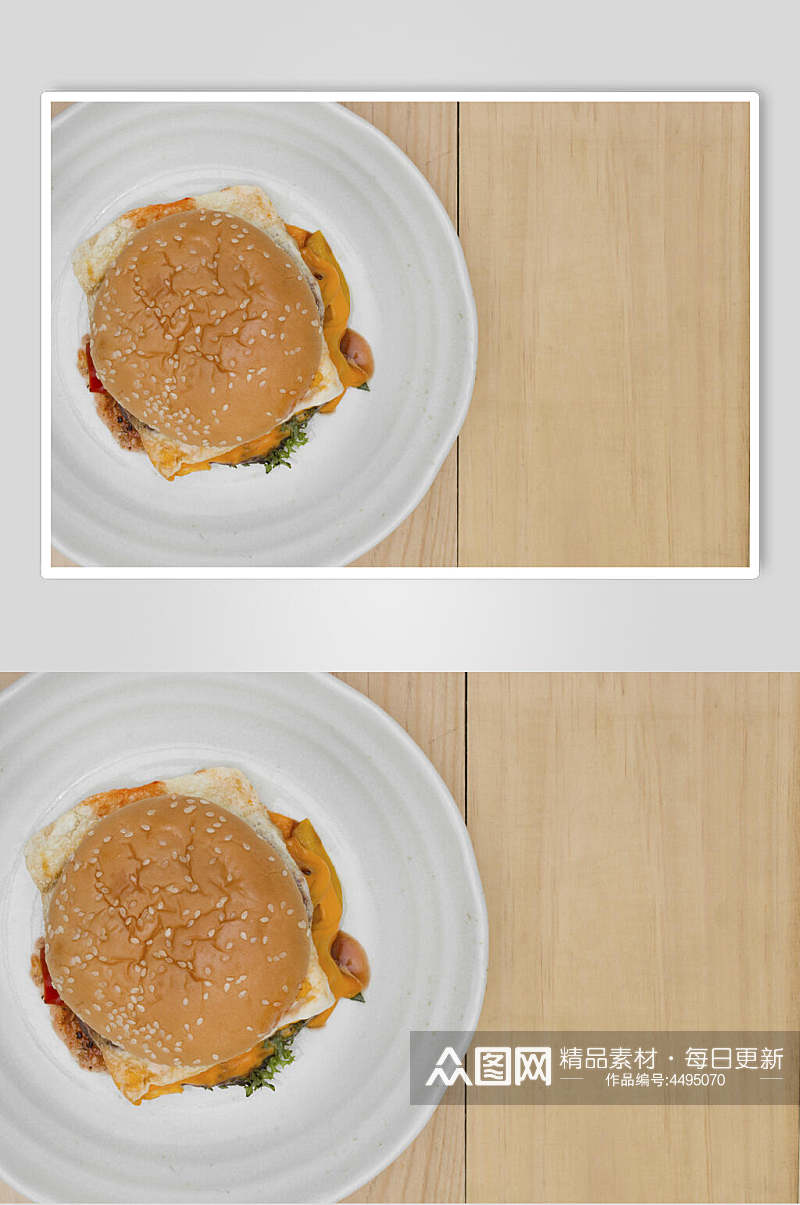 简约餐饮汉堡美味效果图高清图片素材