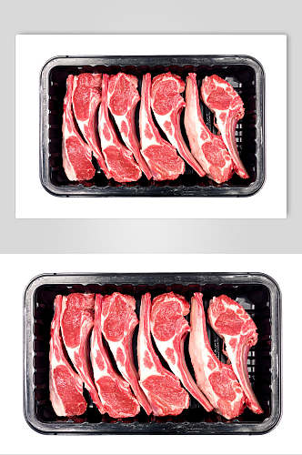 美味白底猪肉摄影图