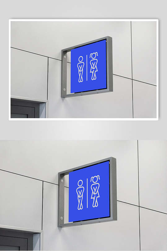 线条男女图标墙墙面指示牌样机