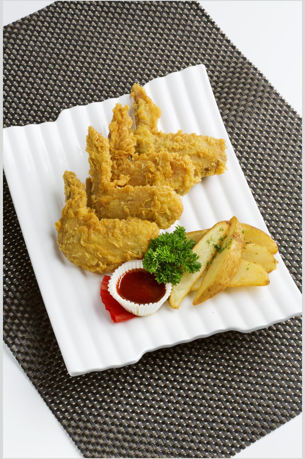 鸡翅韩式炸鸡食品美食图片素材