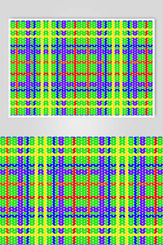 时尚唯美清新彩色格子图案矢量素材