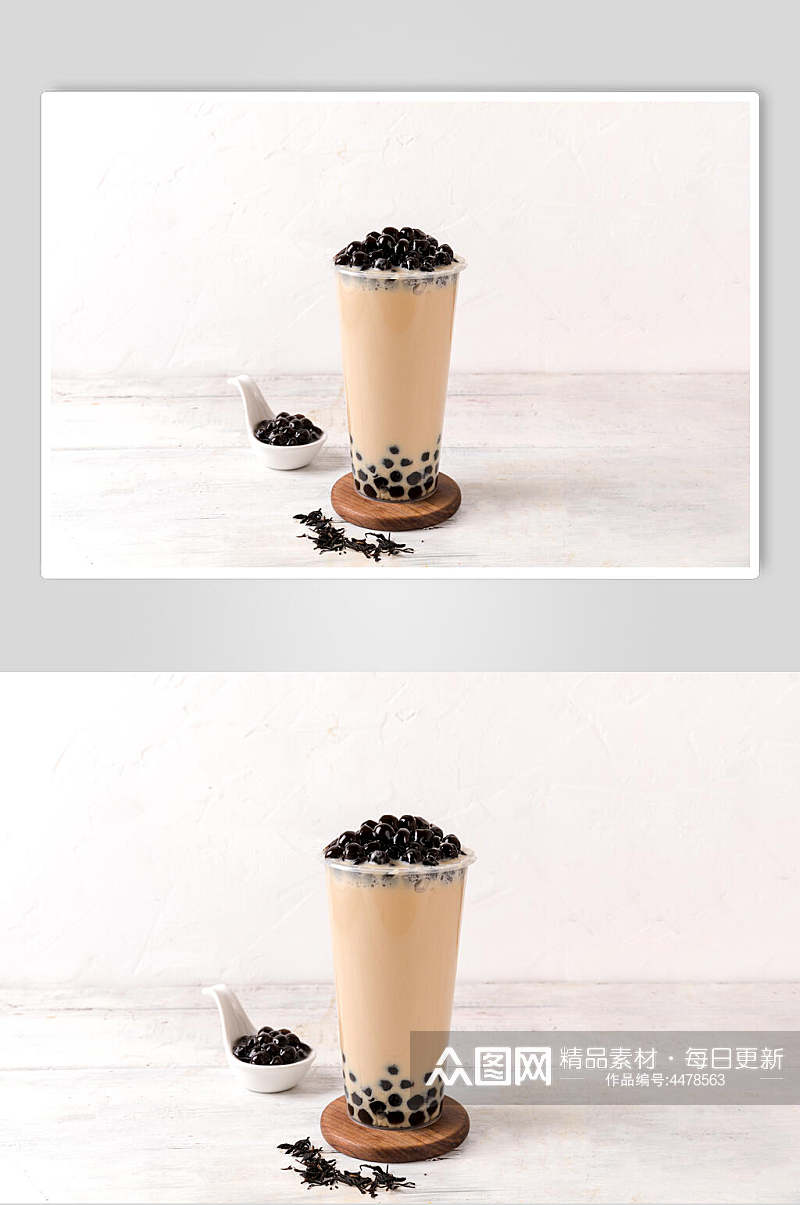 珍珠奶茶奶茶芋圆甜品摄影图素材