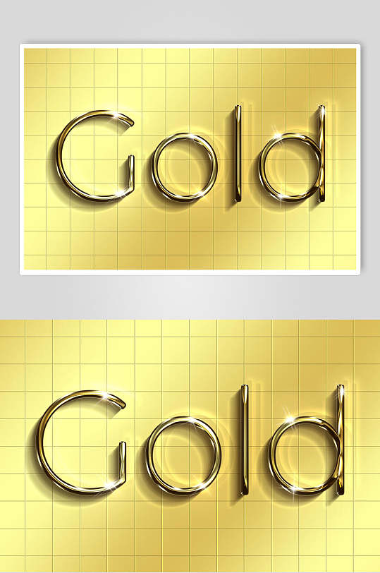 GOLD金属艺术字效果样机