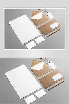 长方形纸张卡纸信封品牌VI样机