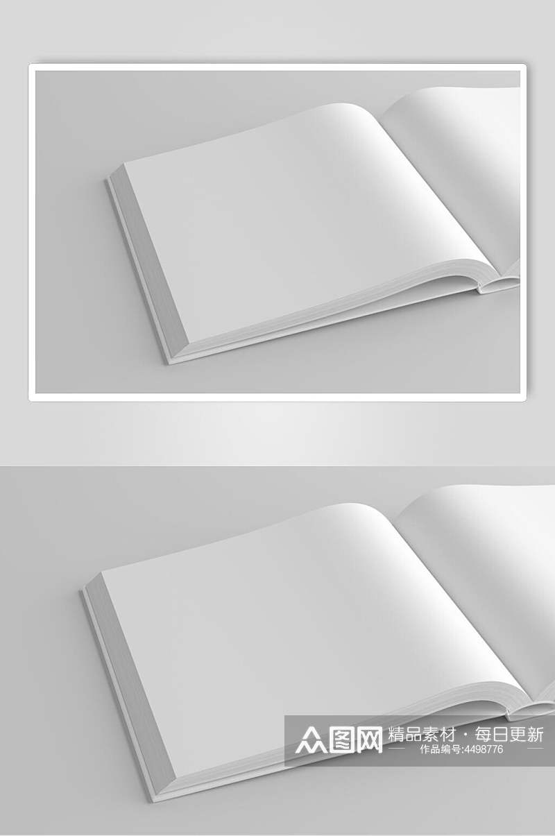 内页白色书籍可贴图样机素材