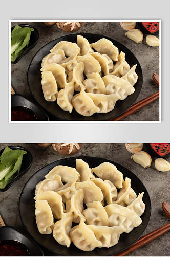 新鲜饺子餐饮摄影图