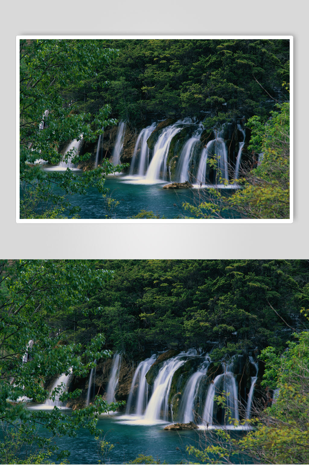 瀑布风景山川摄影图素材